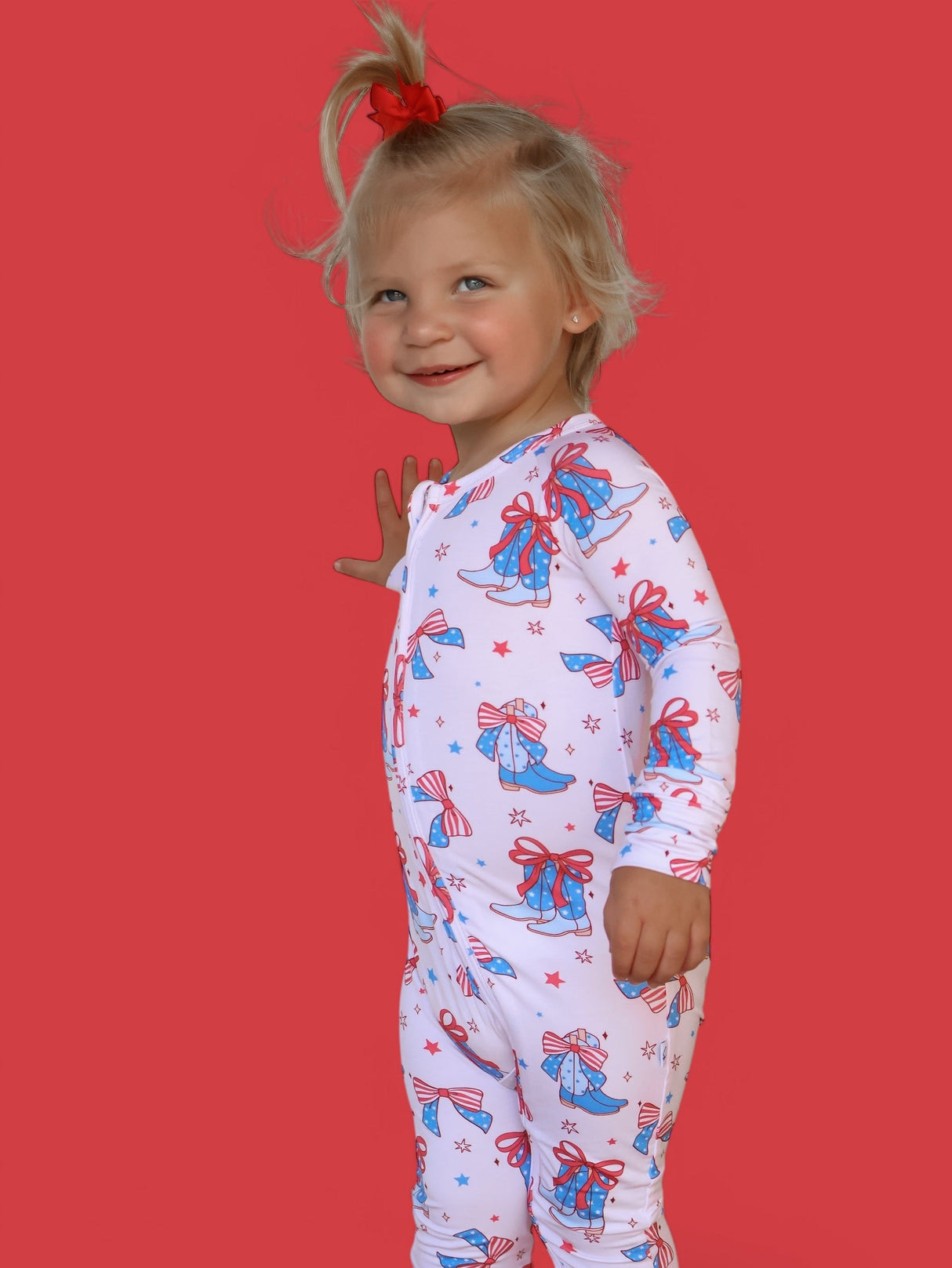 USA BOOTS N' BOWS DREAM ROMPER from DREAM BIG LITTLE CO