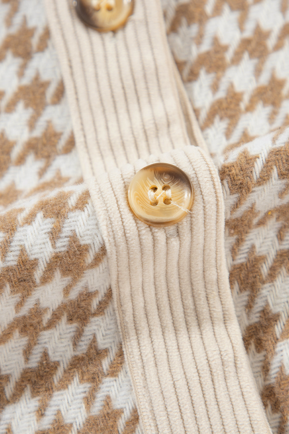 Beige Houndstooth Corduroy Jacket from MsDressly