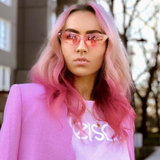 Women's Retro 1990's Narrow Flat Color Tone Lens Cat Eye Sunglasses C524 from zeroUV