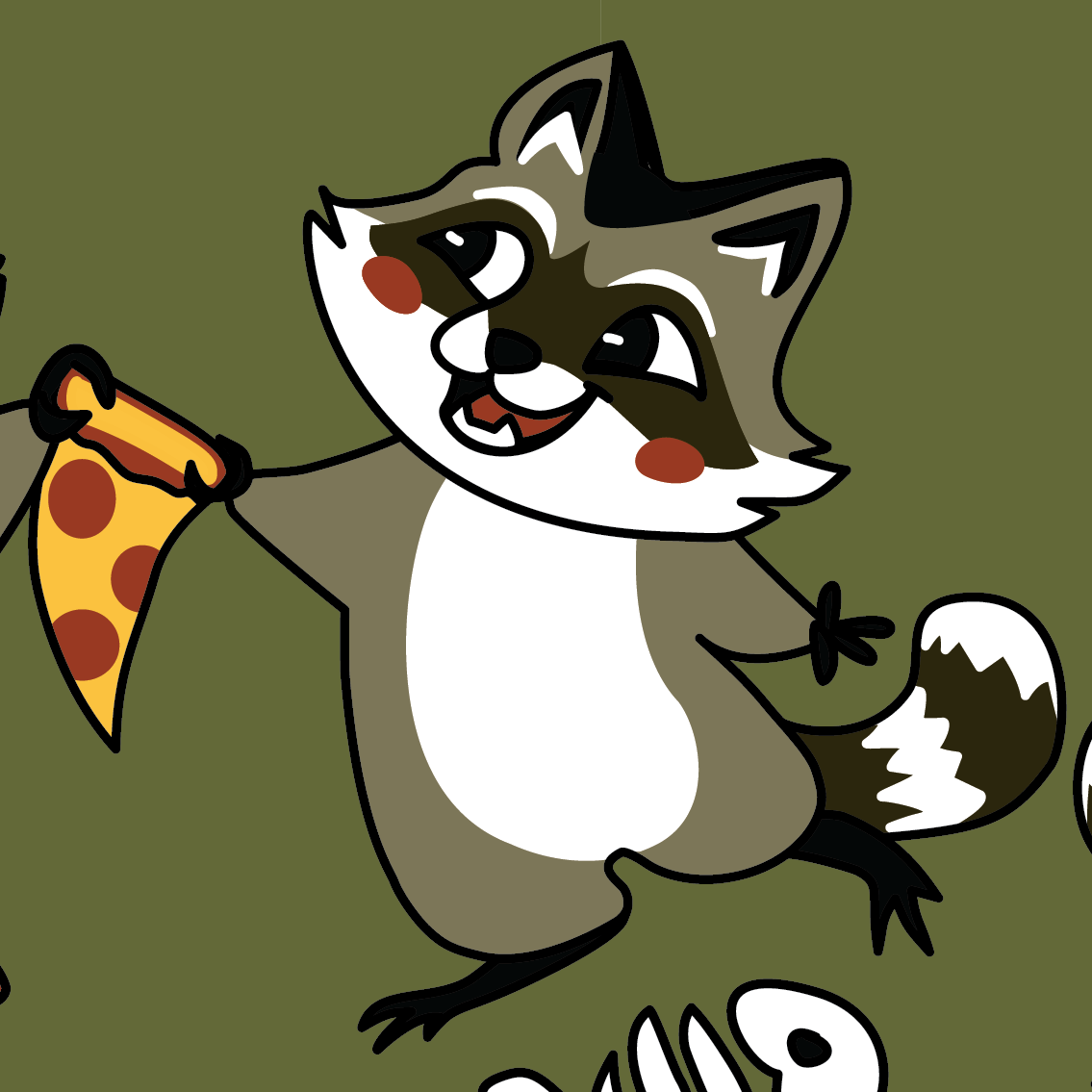 Trash Panda Pizza Party Crew Socks from FootClothes
