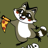 Trash Panda Pizza Party Crew Socks from FootClothes