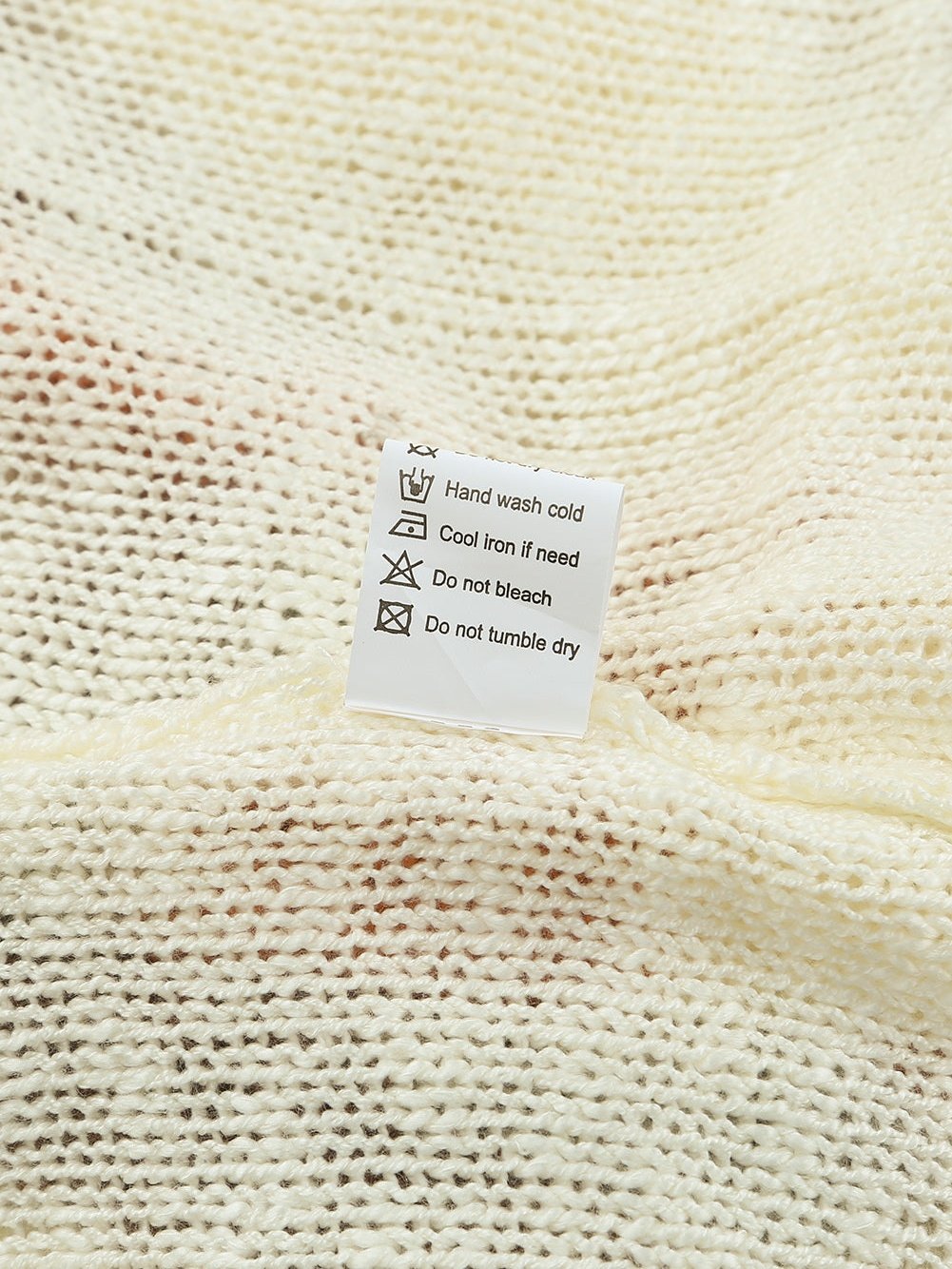 Beige Chevron Stripe Drop Shoulder Knit Pullover from MsDressly