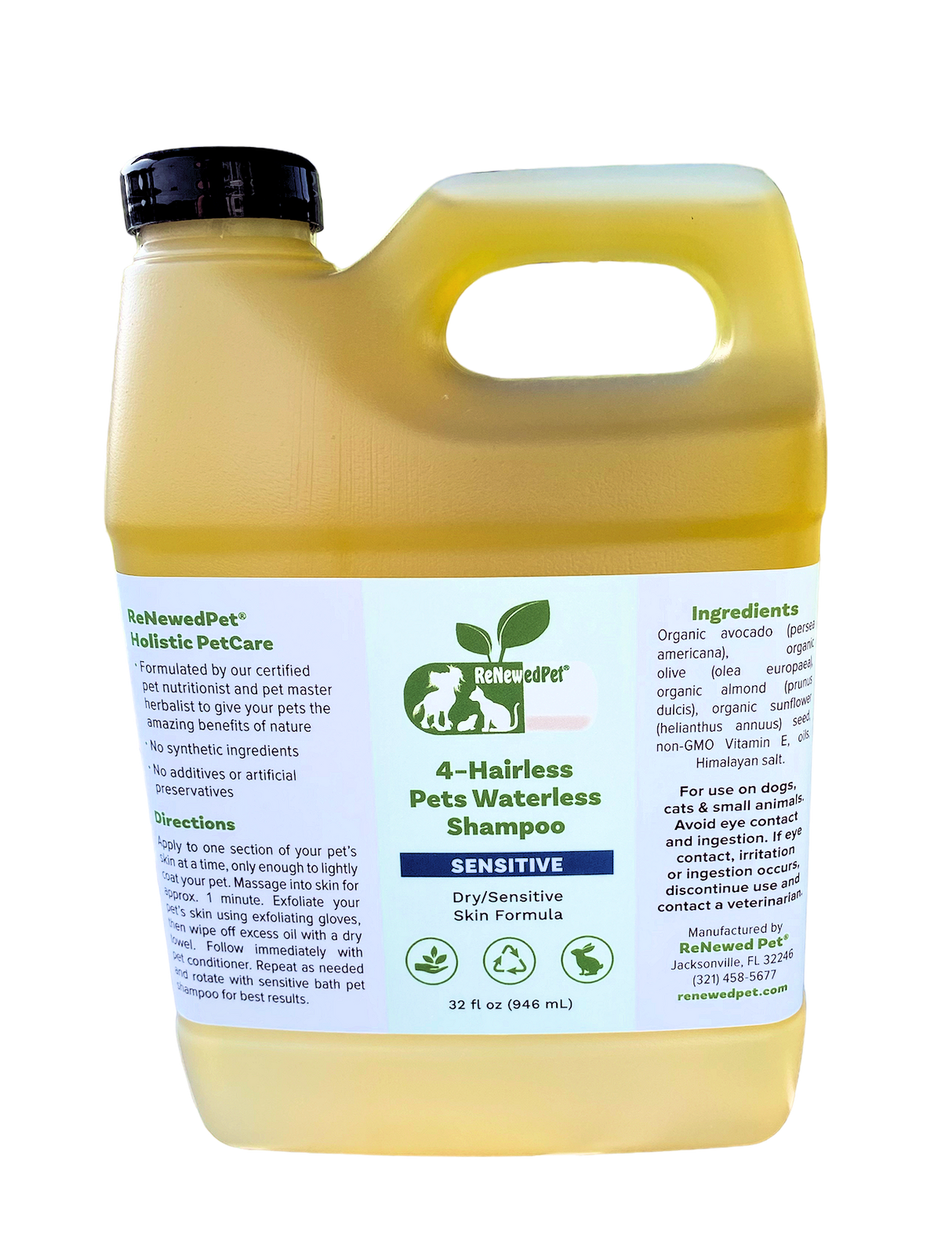 4-HAIRLESS PETS SENSITIVE WATERLESS SHAMPOO from ReNewedPet