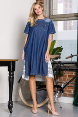 Denise Dress with Novelty Back Printed Pleating from Joh Apparel
