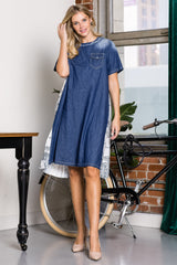 Denise Dress with Novelty Back Printed Pleating from Joh Apparel