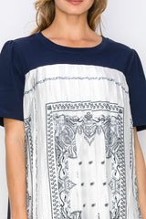 Renyta Dress with Novelty Front Printed Pleating from Joh Apparel