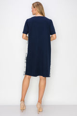 Renyta Dress with Novelty Front Printed Pleating from Joh Apparel