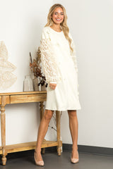 Ariana Stretch Suede Dress with Flowers & Lace from Joh Apparel