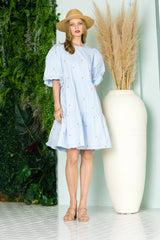 Weslee Cotton Poplin Dress with Embroidered Summer Flowers from Joh Apparel