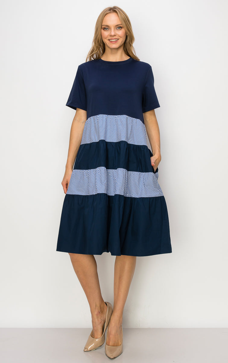 Romi Cotton Dress with Stripes from Joh Apparel