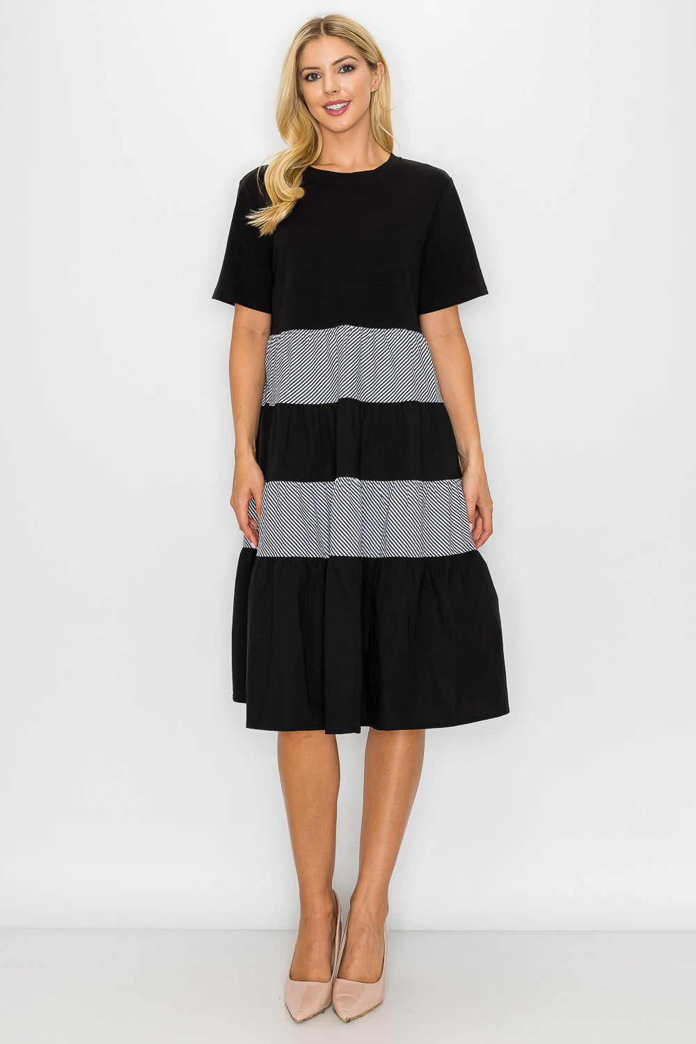 Romi Cotton Dress with Stripes from Joh Apparel