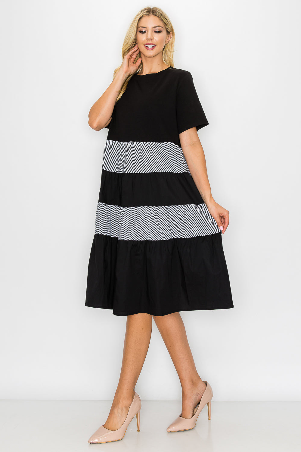 Romi Cotton Dress with Stripes from Joh Apparel