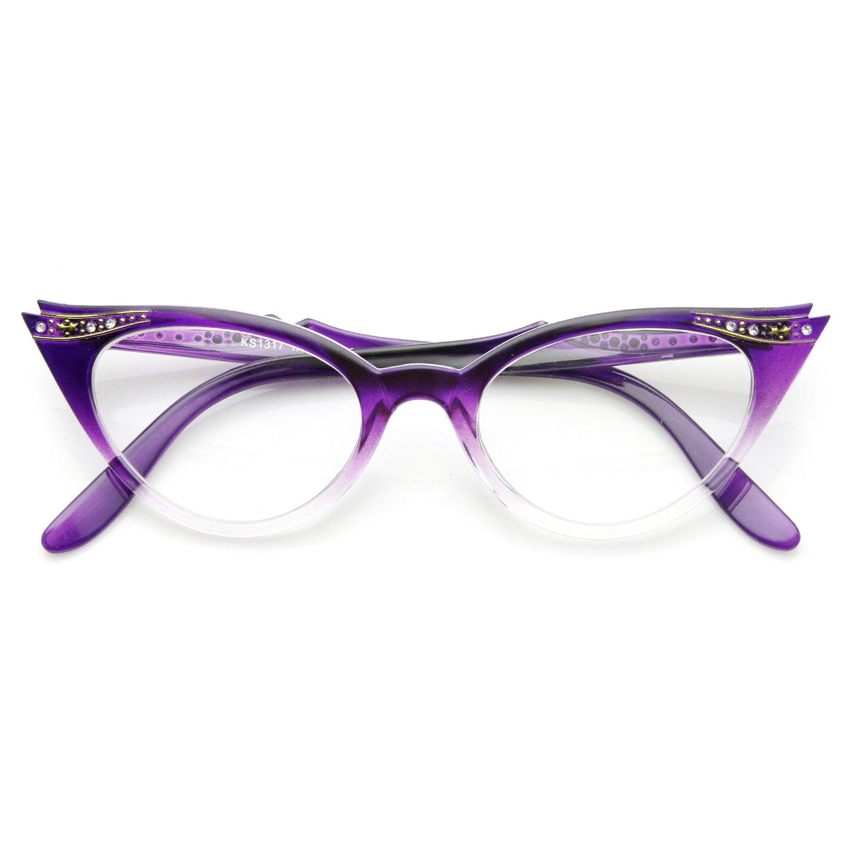 Vintage 1950's Womens Cat Eye Clear Lens Glasses 8783 from zeroUV