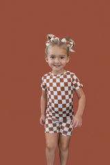 COPPER CHECKERS DREAM SHORT SET from DREAM BIG LITTLE CO
