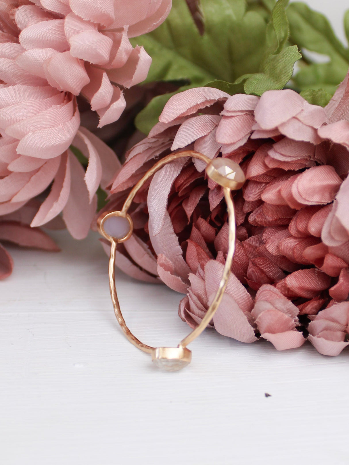Three Stone Bangle Bracelet (size XS) from Ash & Rose