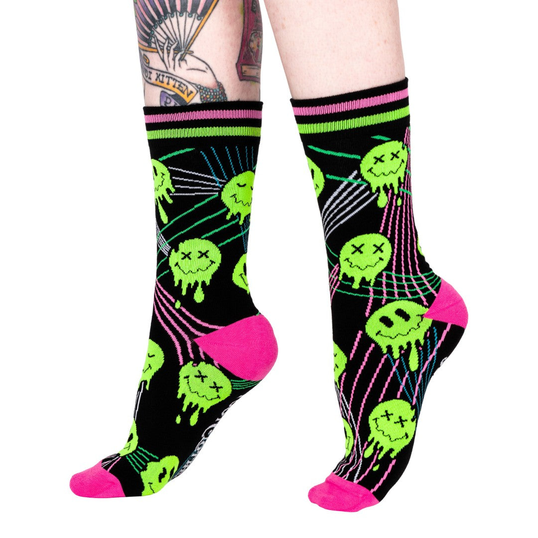 Laser BassFace Melt Supreme Crew Socks from FootClothes
