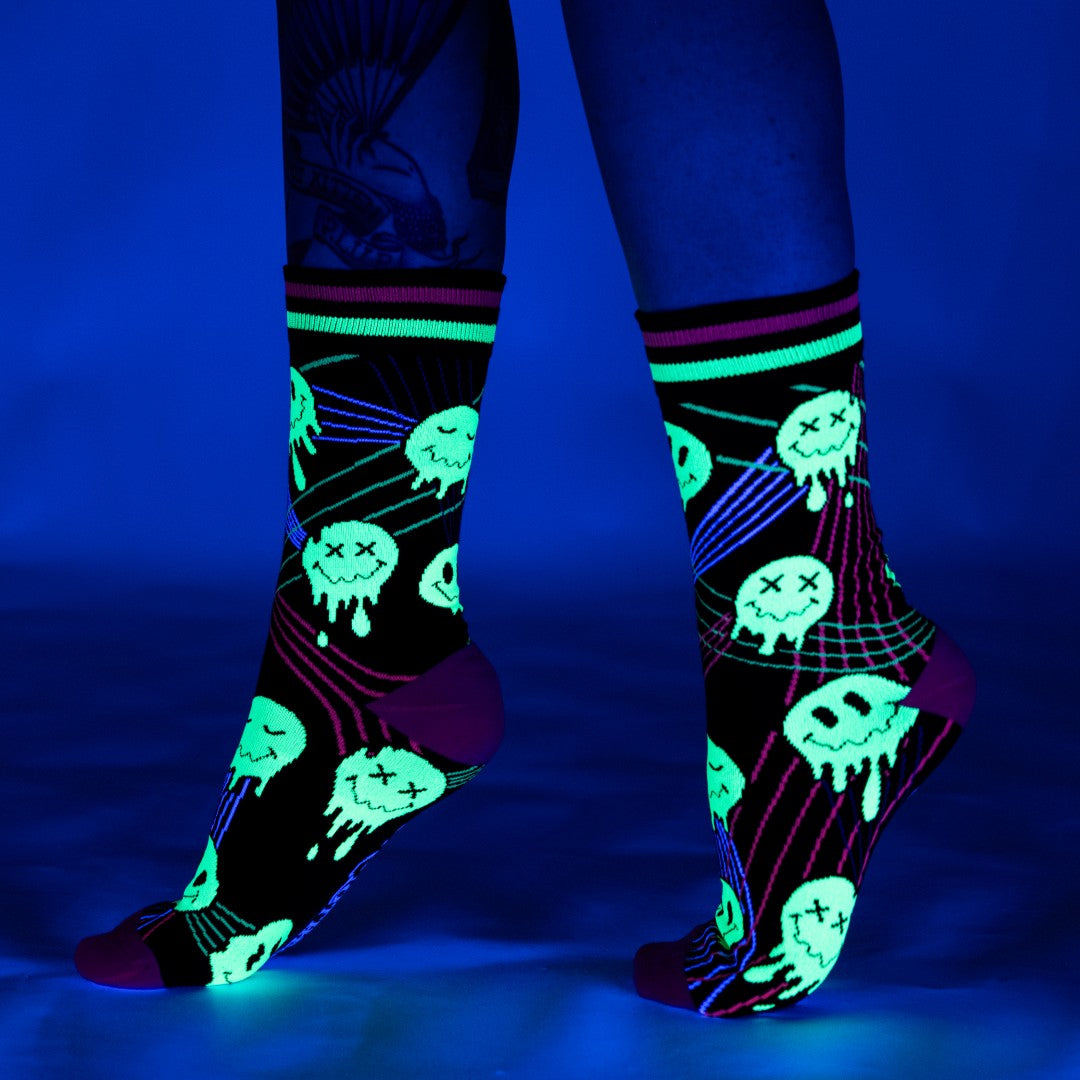 Laser BassFace Melt Supreme Crew Socks from FootClothes