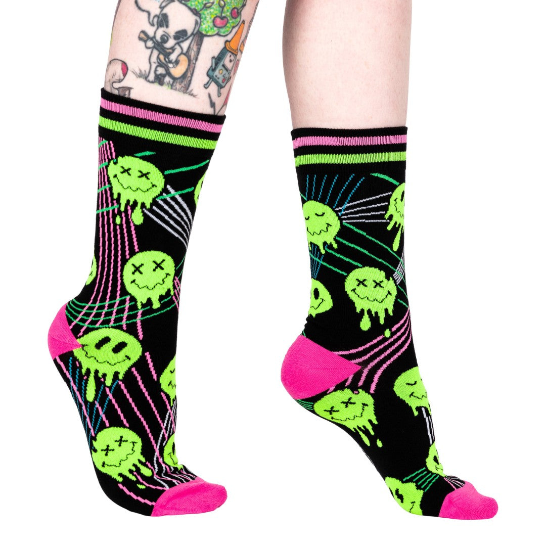 Laser BassFace Melt Supreme Crew Socks from FootClothes