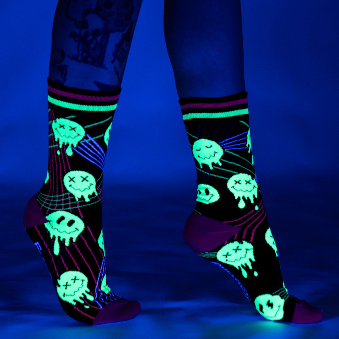 Laser BassFace Melt Supreme Crew Socks from FootClothes