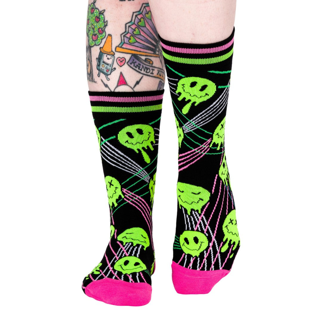 Laser BassFace Melt Supreme Crew Socks from FootClothes