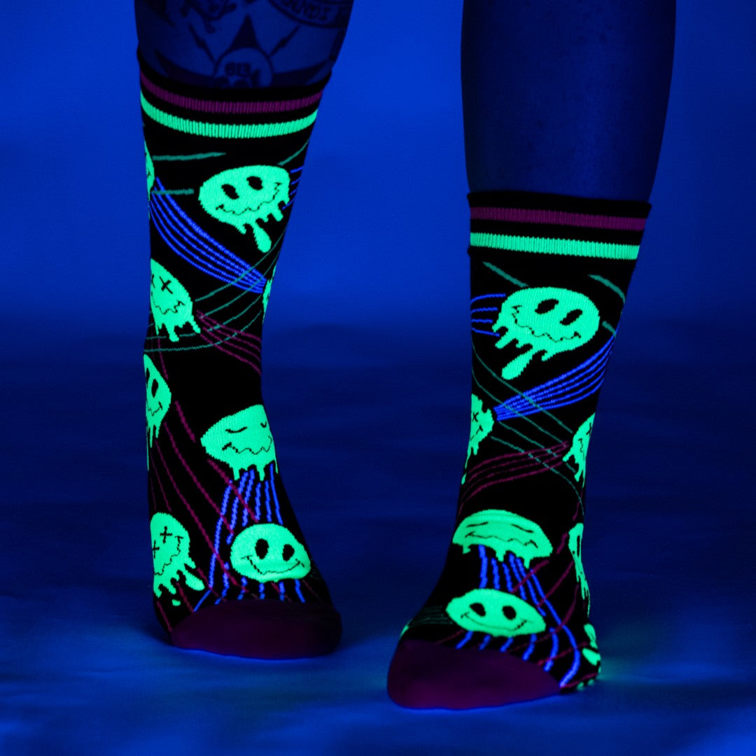 Laser BassFace Melt Supreme Crew Socks from FootClothes