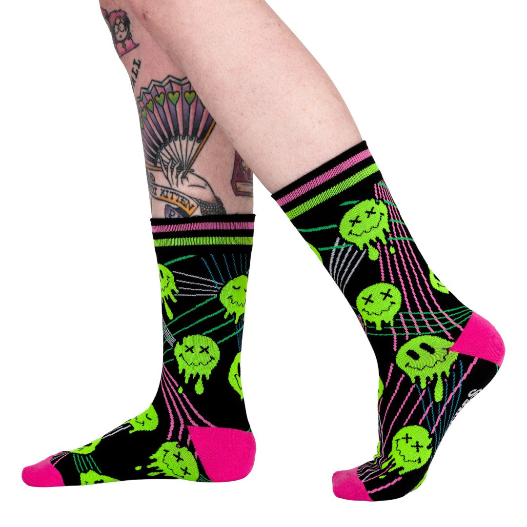 Laser BassFace Melt Supreme Crew Socks from FootClothes