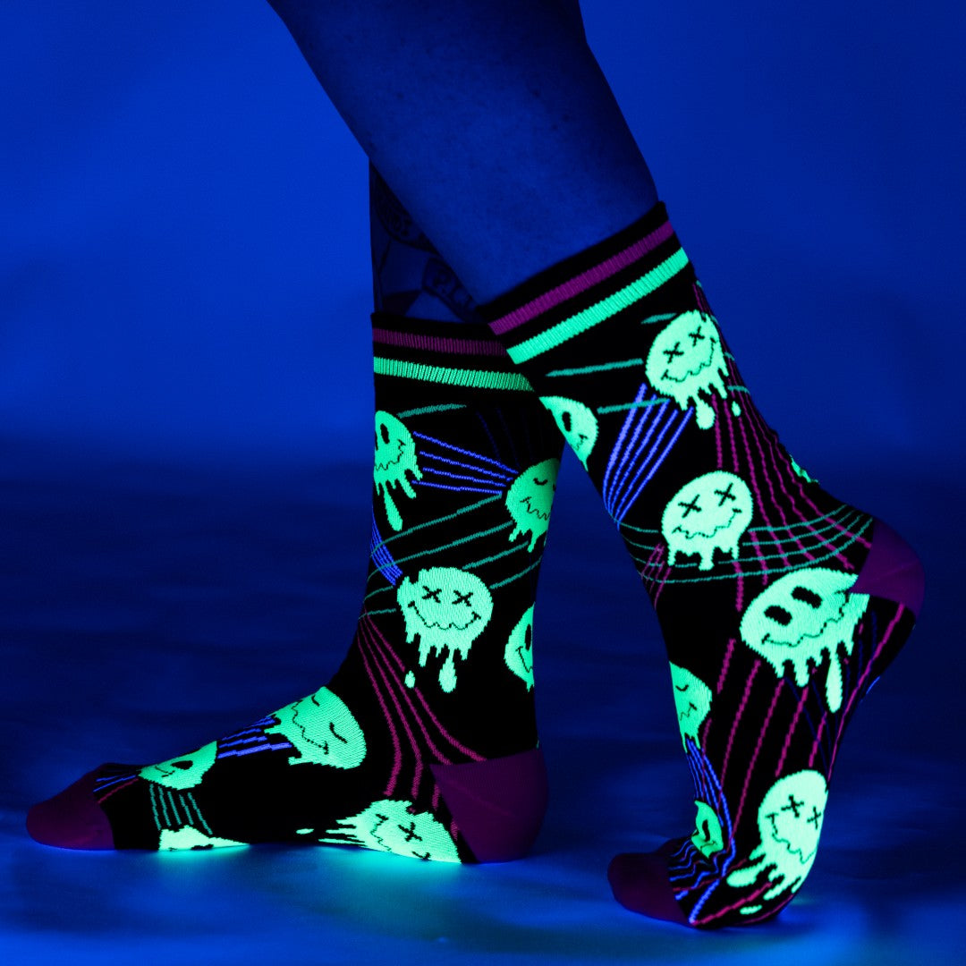 Laser BassFace Melt Supreme Crew Socks from FootClothes
