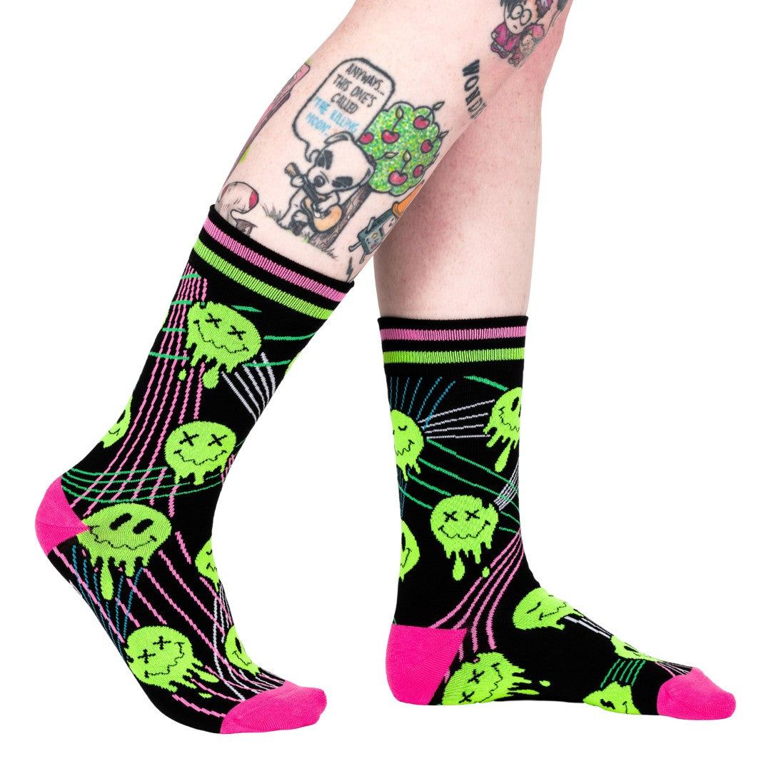 Laser BassFace Melt Supreme Crew Socks from FootClothes