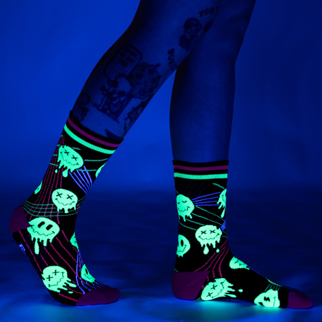 Laser BassFace Melt Supreme Crew Socks from FootClothes
