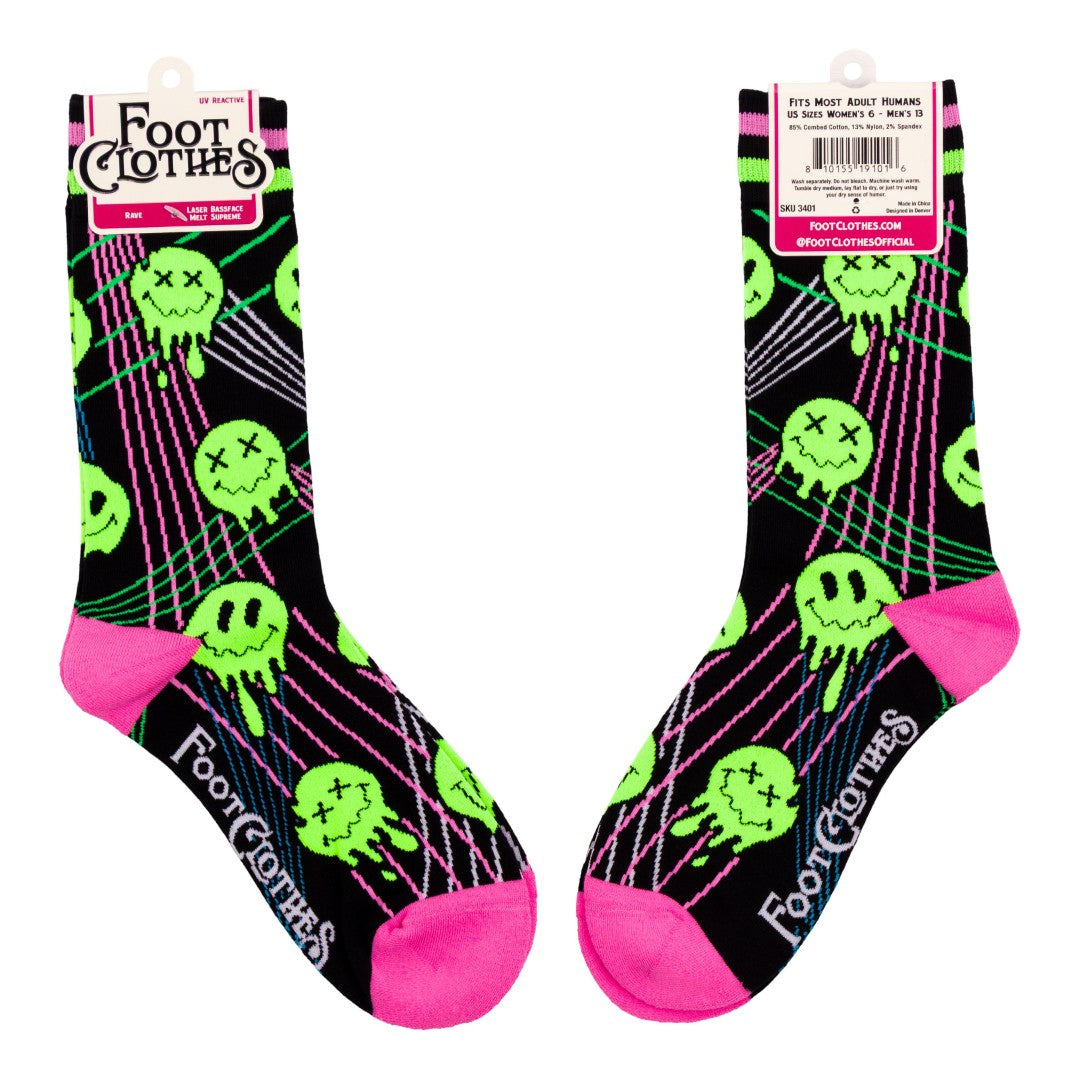 Laser BassFace Melt Supreme Crew Socks from FootClothes