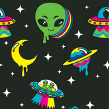 Spaced Out Alien Crew Socks from FootClothes