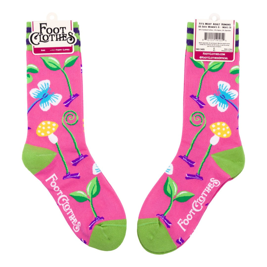 Trippy Clippies Crew Socks from FootClothes