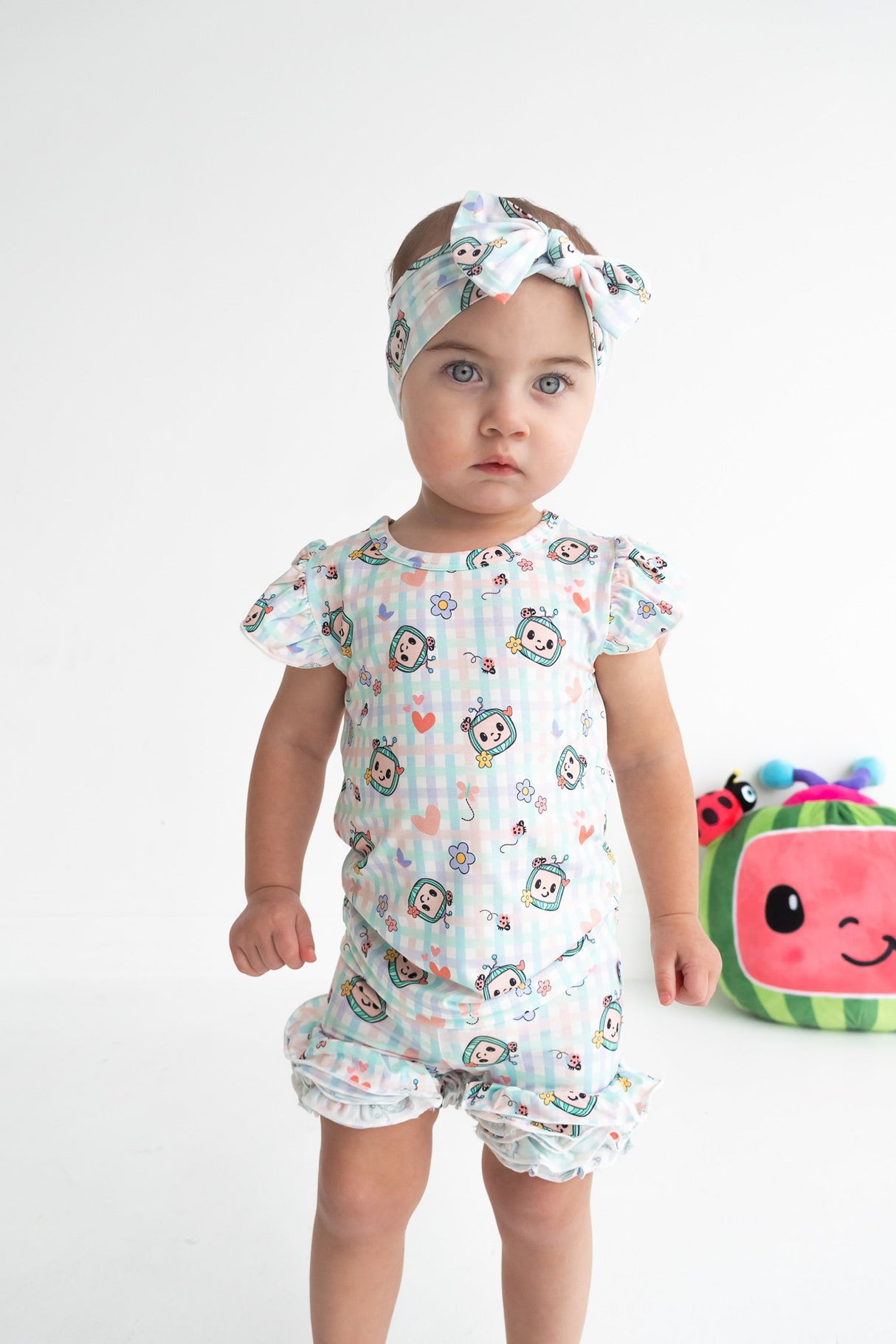 Dream Big Little Co x CoComelon SPRINGTIME MELON DREAM RUFFLE SHORTS from DREAM BIG LITTLE CO