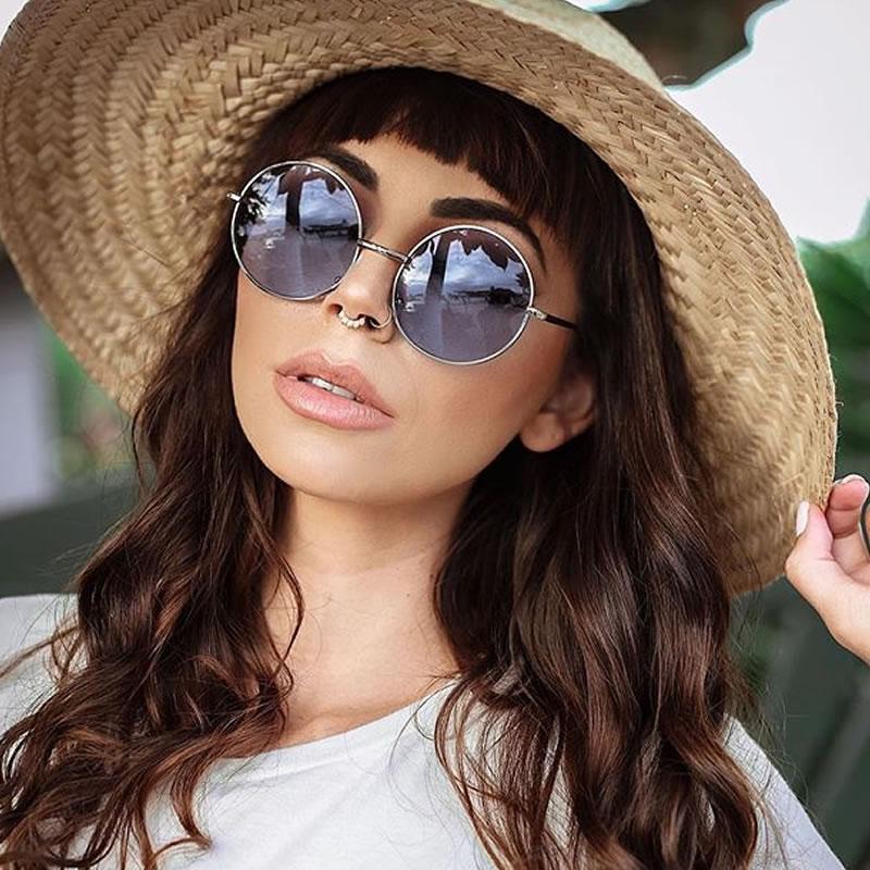 Retro Hippie Mid Sized Round Color Lens Sunglasses 9814 from zeroUV