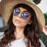 Retro Hippie Mid Sized Round Color Lens Sunglasses 9814 from zeroUV