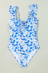 Mya Floral Ruffled Strap One Piece Swimsuit from Threaded Pear