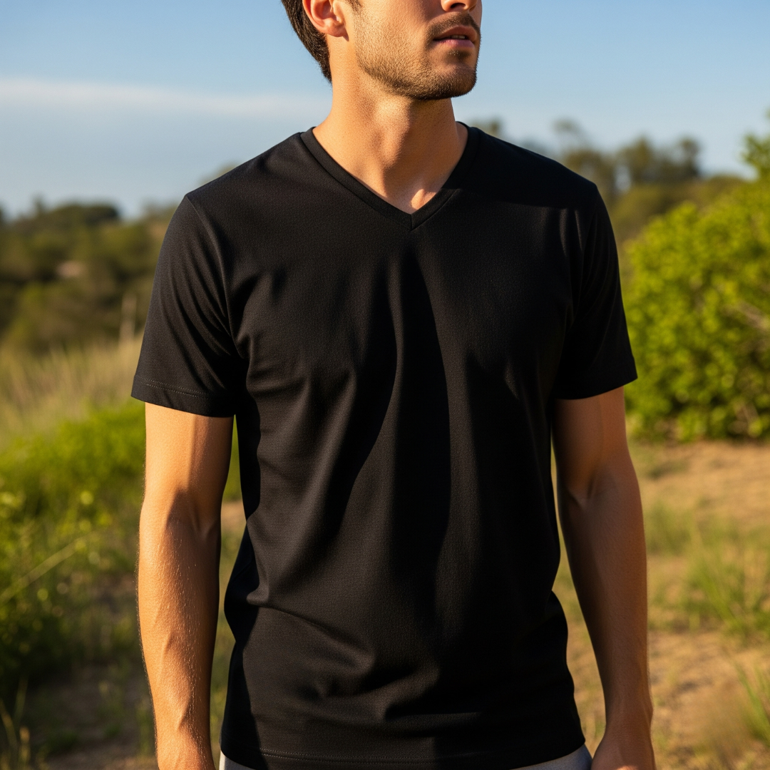Mens Crew neck 3 Pack Solid 100% Cotton Double Neck Ribbed S-5XL from PremiumBrandGoods
