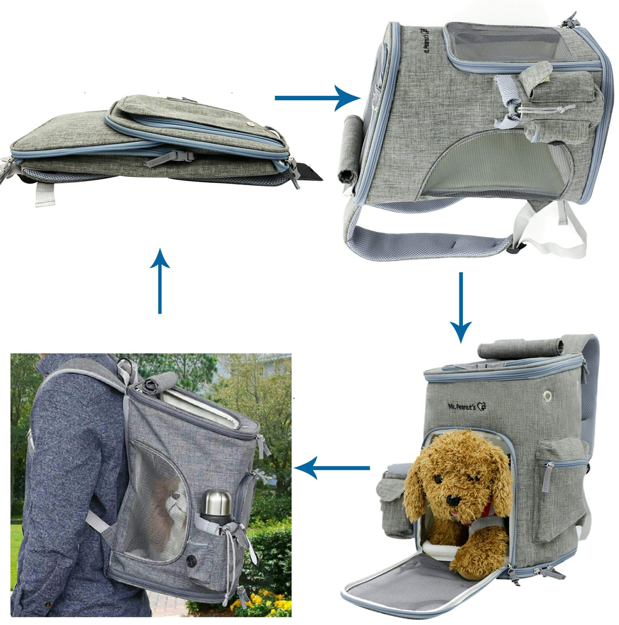 Mr. Peanut's Vancouver Series Backpack Pet Carrier for Smaller Cats and Dogs from Mr. Peanut's Pet Carriers