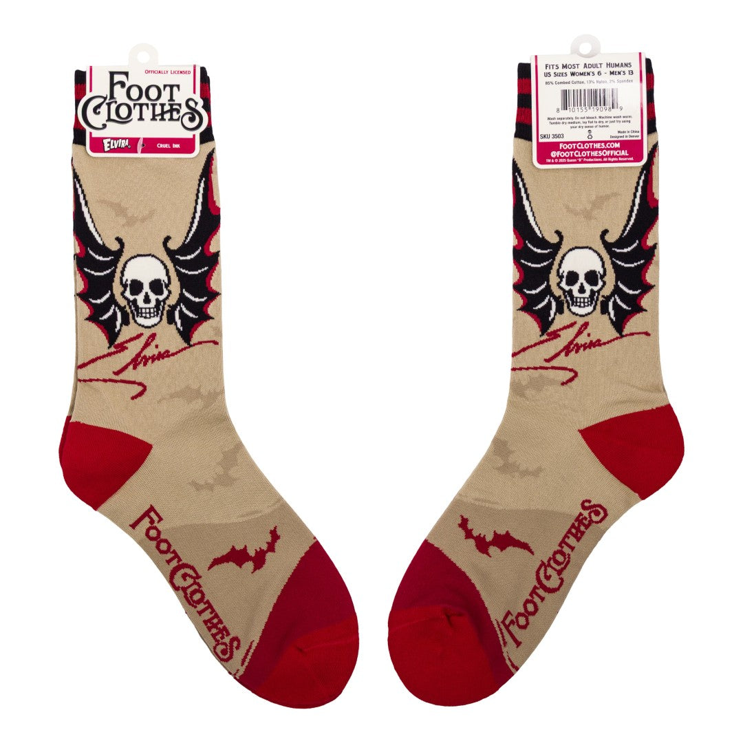 Elvira Cruel Ink Crew Socks from FootClothes