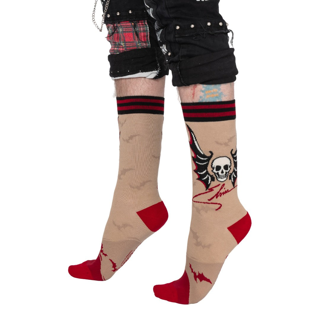 Elvira Cruel Ink Crew Socks from FootClothes