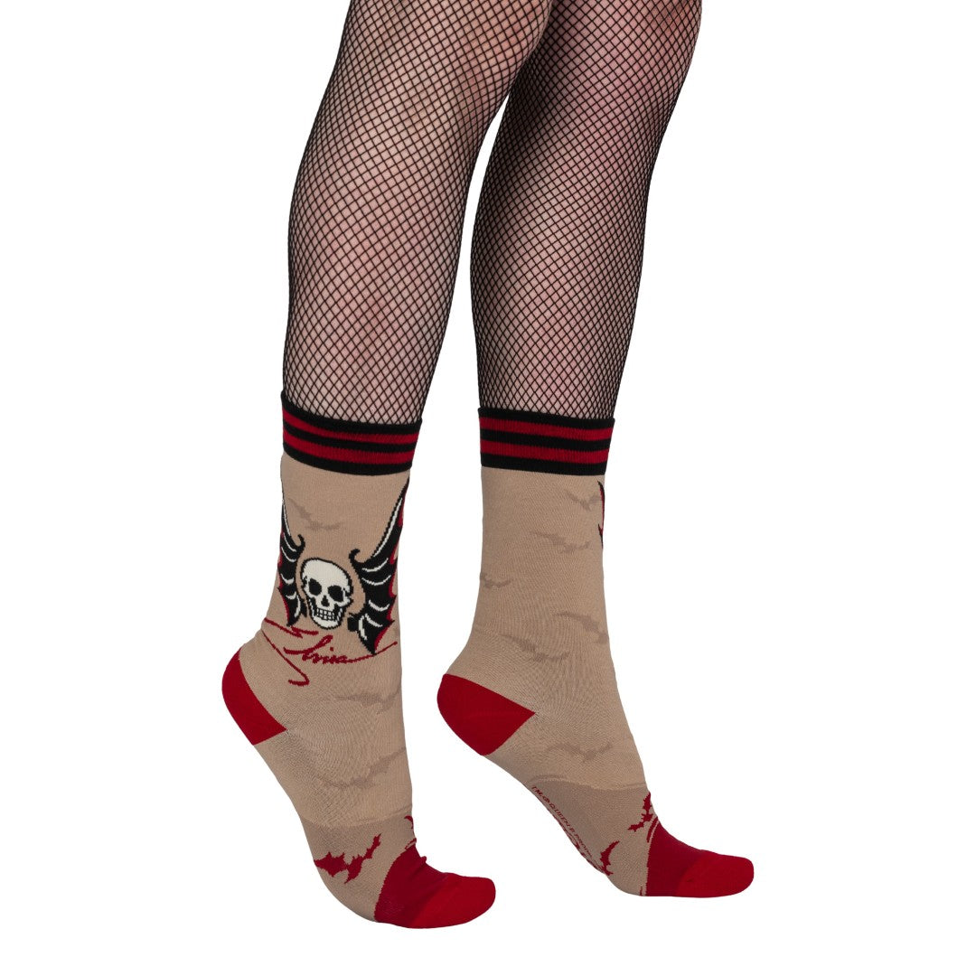 Elvira Cruel Ink Crew Socks from FootClothes