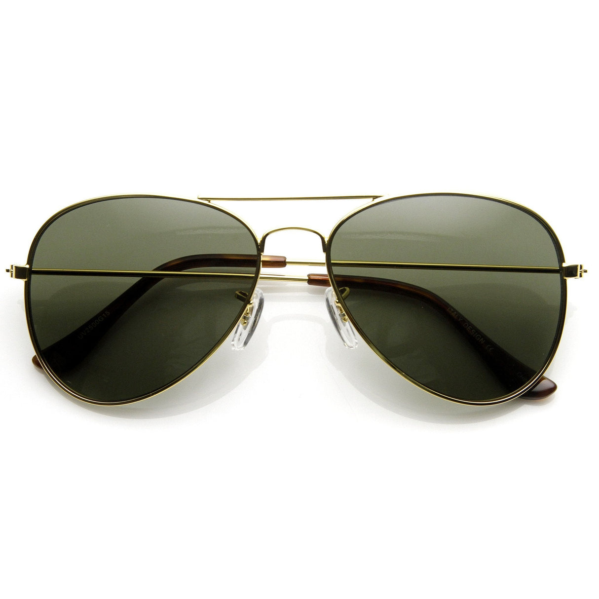 Limited Dead Stock Glass Lens Classic Metal Military Aviator Sunglasses 1042 from zeroUV