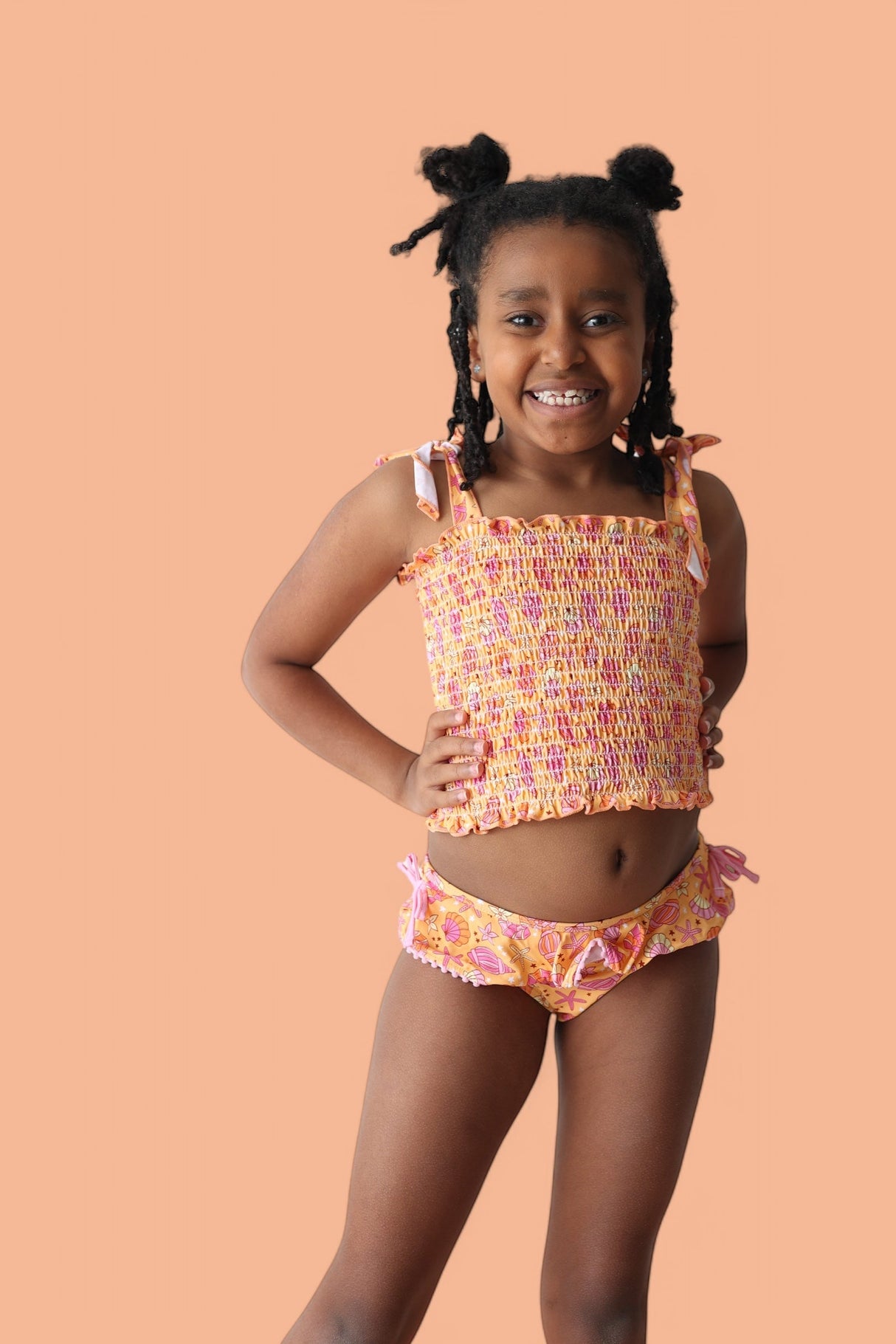 SHELLO SUMMER DREAM SMOCKED TANKINI TWO PIECE SWIM SUIT from DREAM BIG LITTLE CO