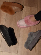 WILD DIVA Embellished Faux Fur Platform Booties in Pink from My Pampered Life Seattle