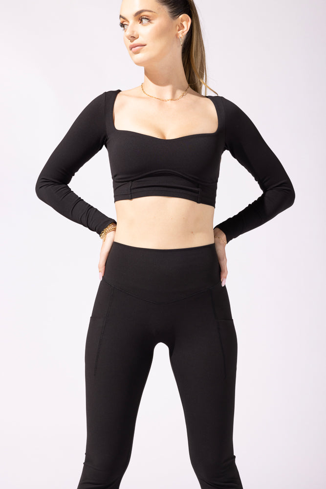 Supersculpt™ Bell Bottom with Pockets - Black from POPFLEX