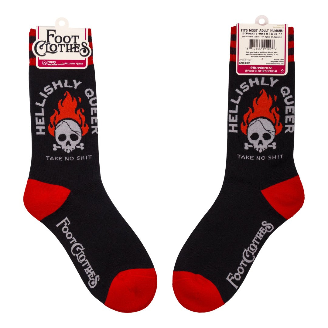 Hellishly Queer Crew Socks from FootClothes