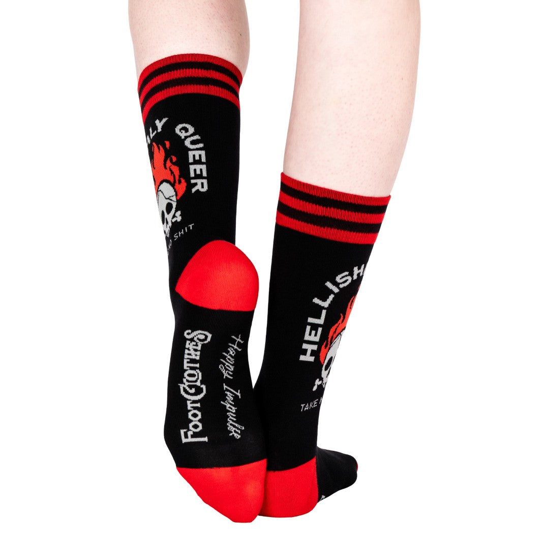 Hellishly Queer Crew Socks from FootClothes