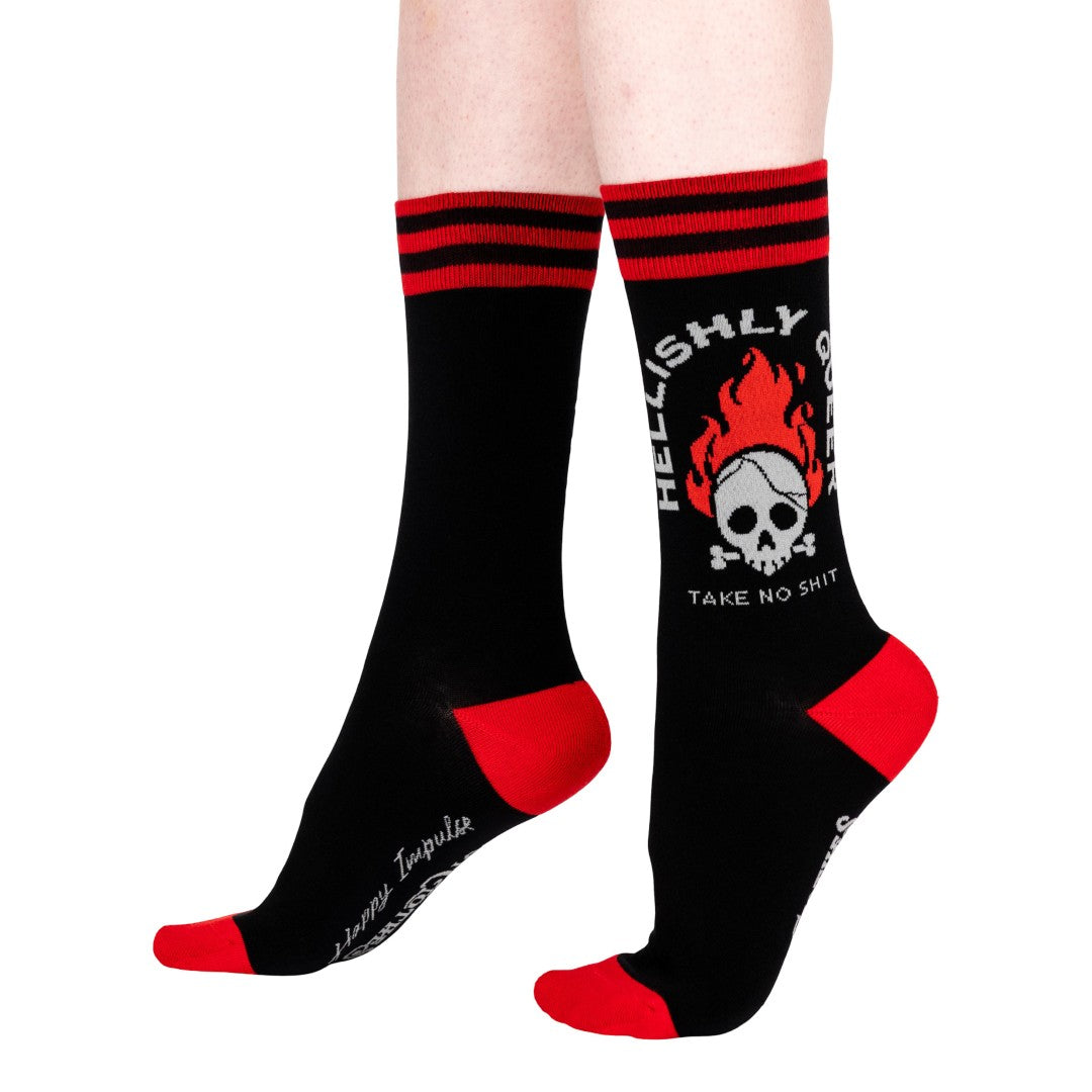 Hellishly Queer Crew Socks from FootClothes