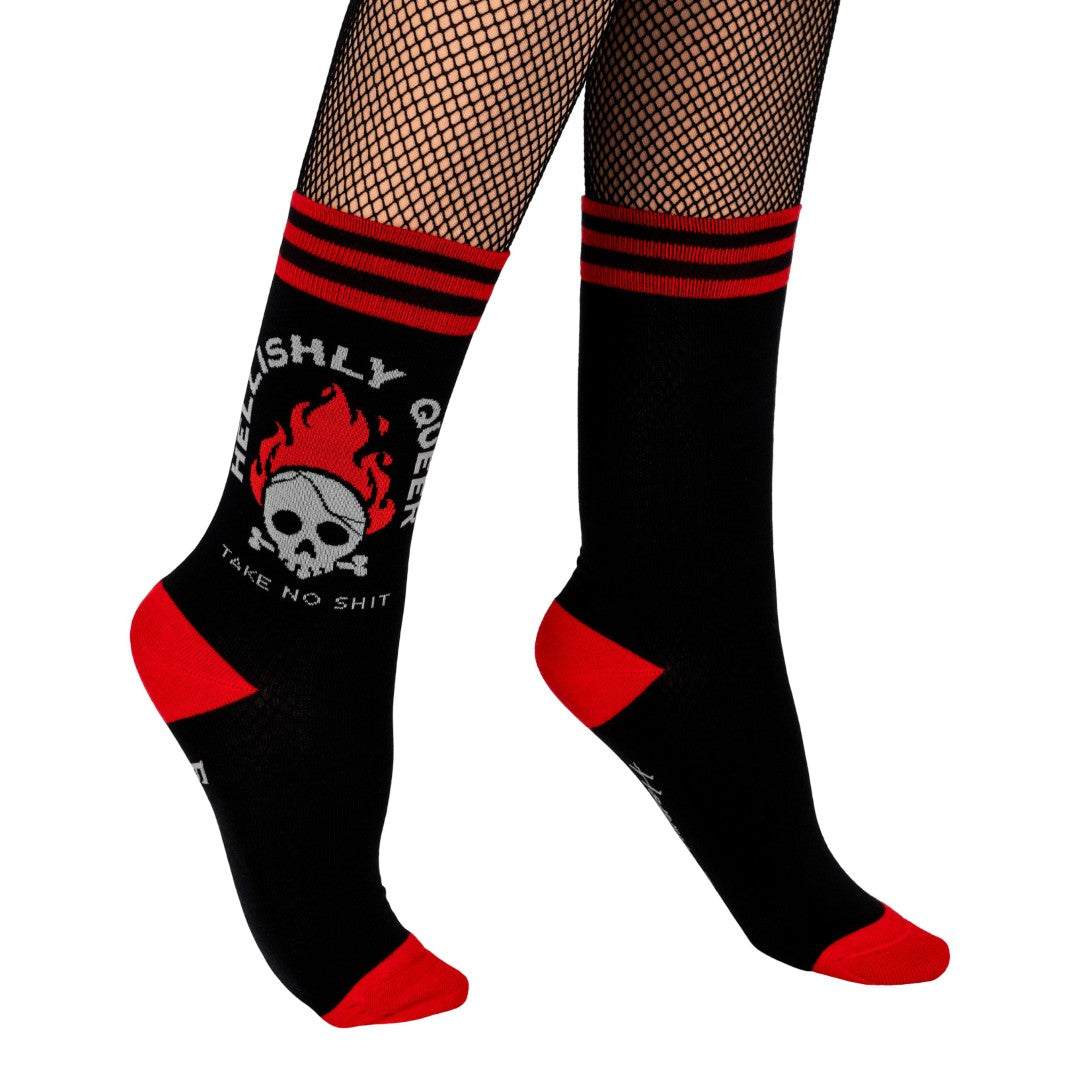 Hellishly Queer Crew Socks from FootClothes