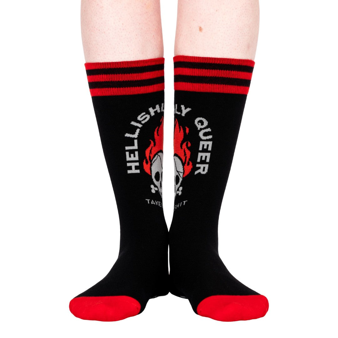 Hellishly Queer Crew Socks from FootClothes